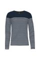 Heren T-shirt lange mouw gestreept Kariban K366 NAVY-WHITESTRIPES